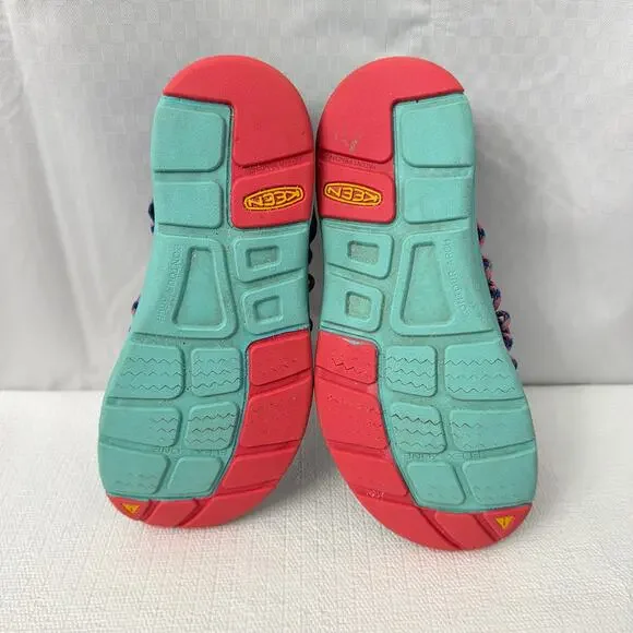 Keen Sandals Womens Size 7.5 Uneek Water Shoes Bungee Cord Slip On Blue Pink - Picture 11 of 11